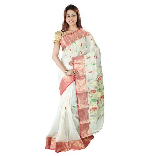 Pamut Sarees-Light Color Bengali Cotton Saree 8