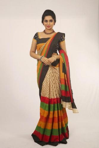 Pamut Sarees-Dhamki Multi Color Cotton Saree 11