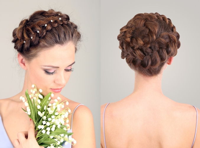 braid styles for medium hair - Full Head Pearl Accessorized Braid