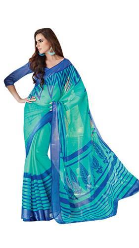 Radhika Sarees-Shades Of Blue Printed Georgette Radhika Saree 2