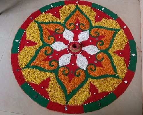 Rangoli with rice 5