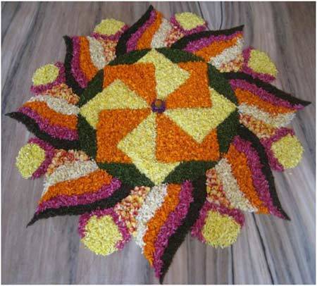 Rangoli with rice 3