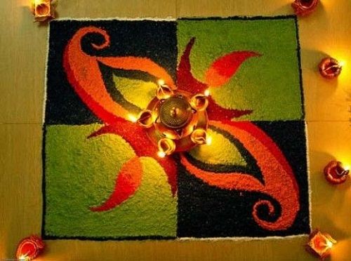 Rangoli with rice 6