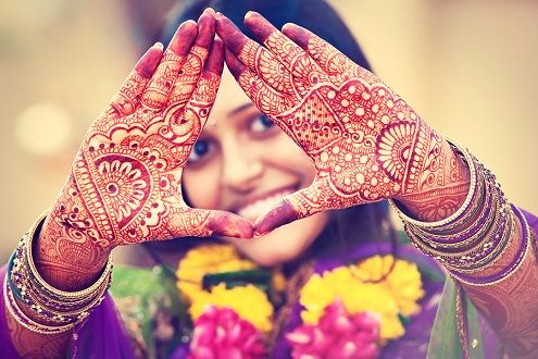 Indian henna wedding design, traditional mehndi design on