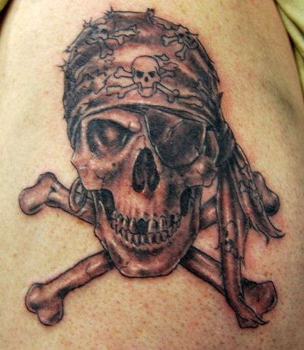 Scary Crossbones tattoo